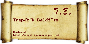 Trepák Balázs névjegykártya